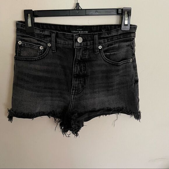 Lucky Brand Lucky Pins Black High Rise Shorts Size 26 - Picture 2 of 6